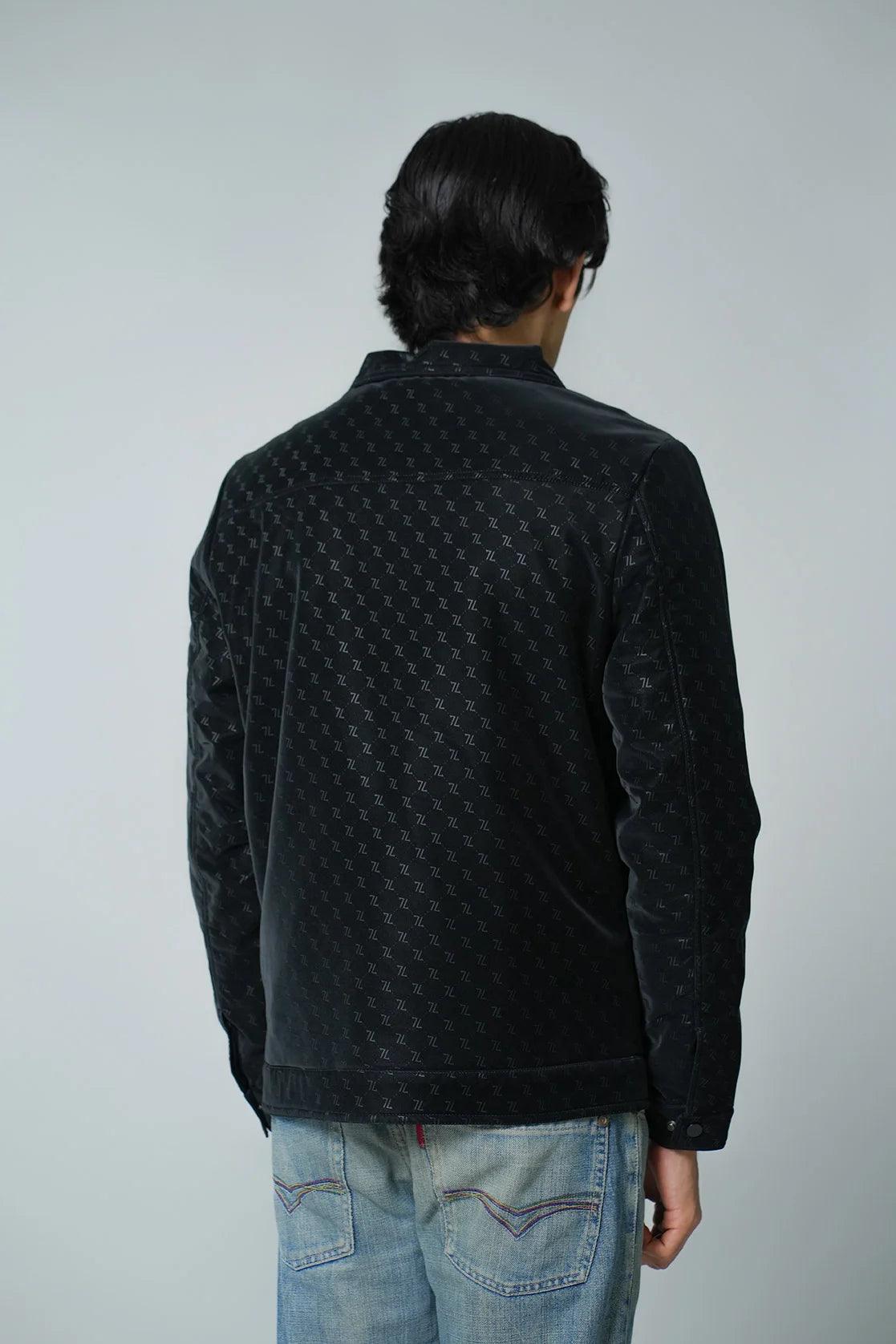 Shop for the Fort Collins Men's Black Embossed Pattern Shacket with Snap Button Closure online in India.