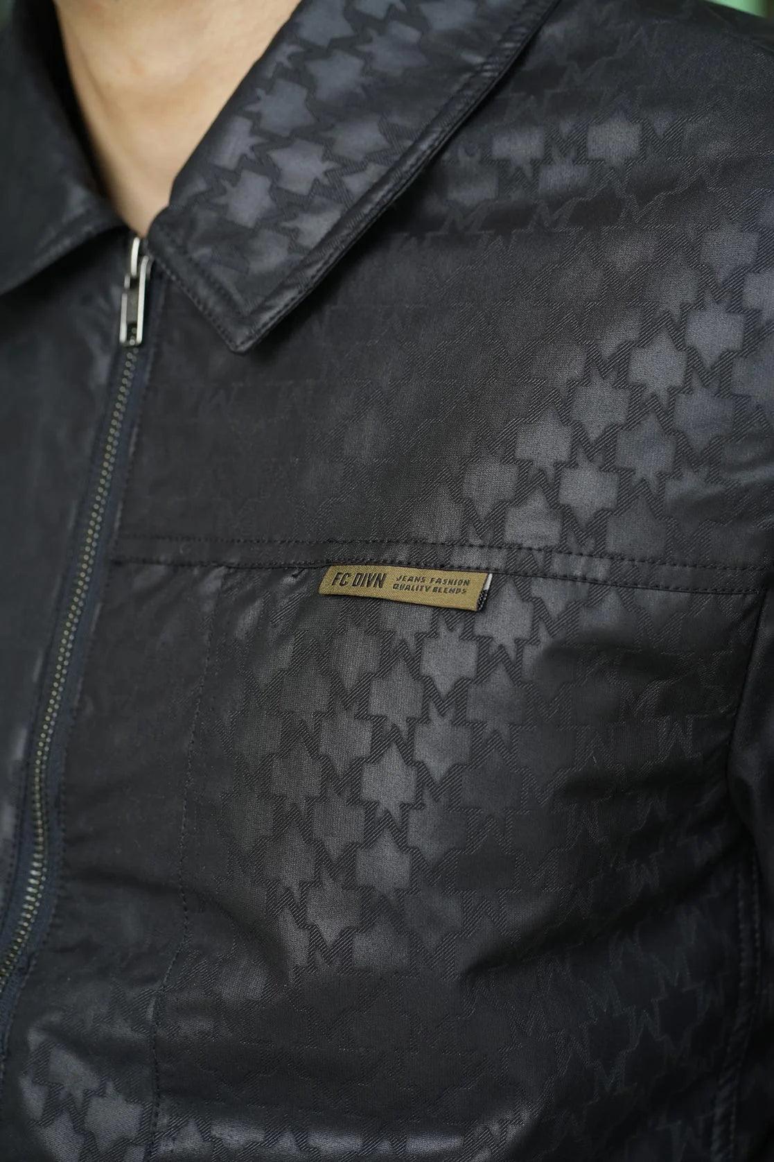 Purchase the Men's Black Fur-Lined Shacket with Magnetic Pocket Closure from Fort Collins through their online platform in India.