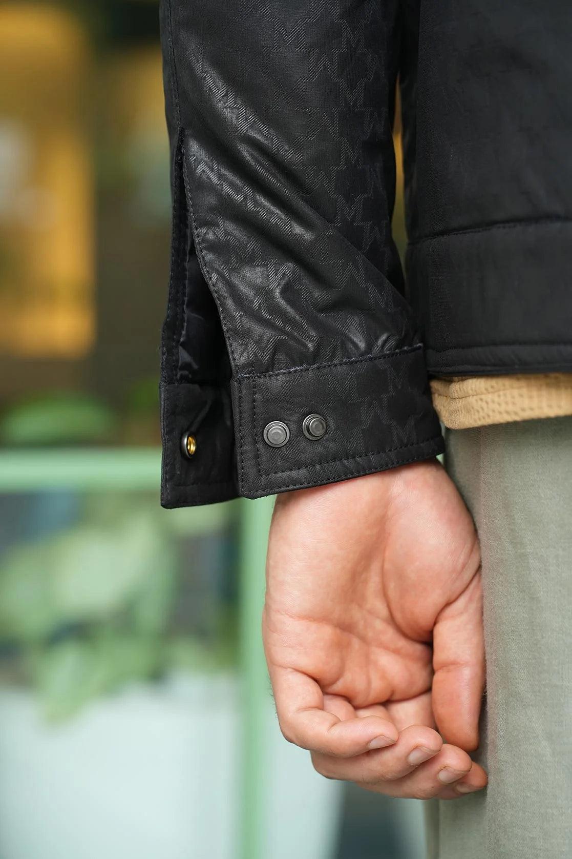 Discover the practical and stylish Fort Collins Men's Black Fur-Lined Shacket with Magnetic Pocket Closure, available for purchase online in India.