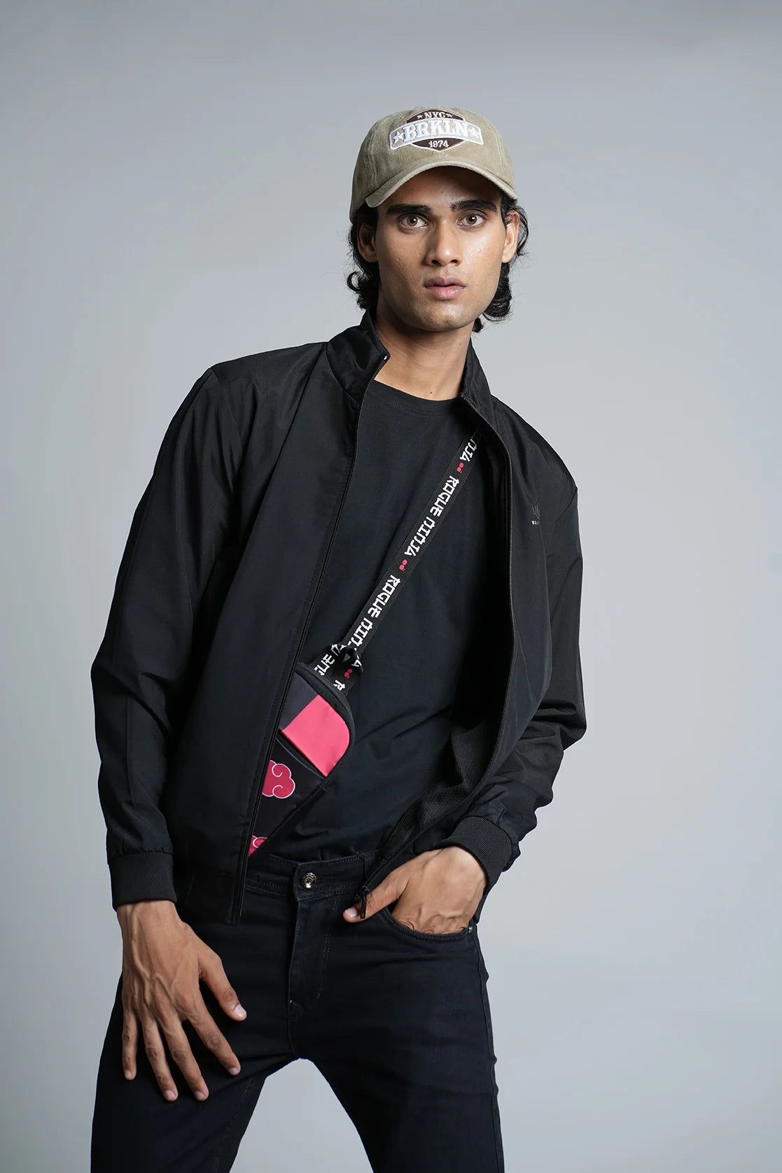 Upgrade your wardrobe with the Men's Black Lightweight Windbreaker Jacket from Fort Collins. Shop now online and enhance your style from anywhere in India with this trendy jacket.