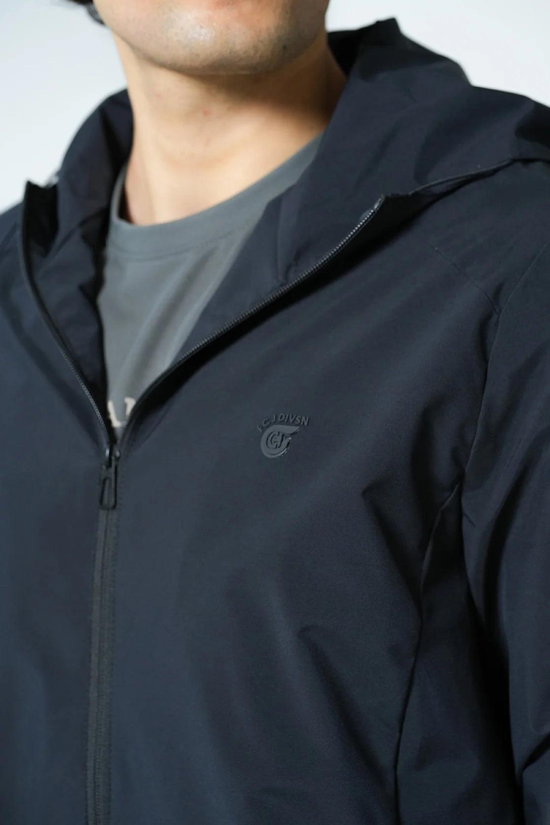 The Fort Collins Men's Black Windbreaker with Adjustable Hood is now available online in India.