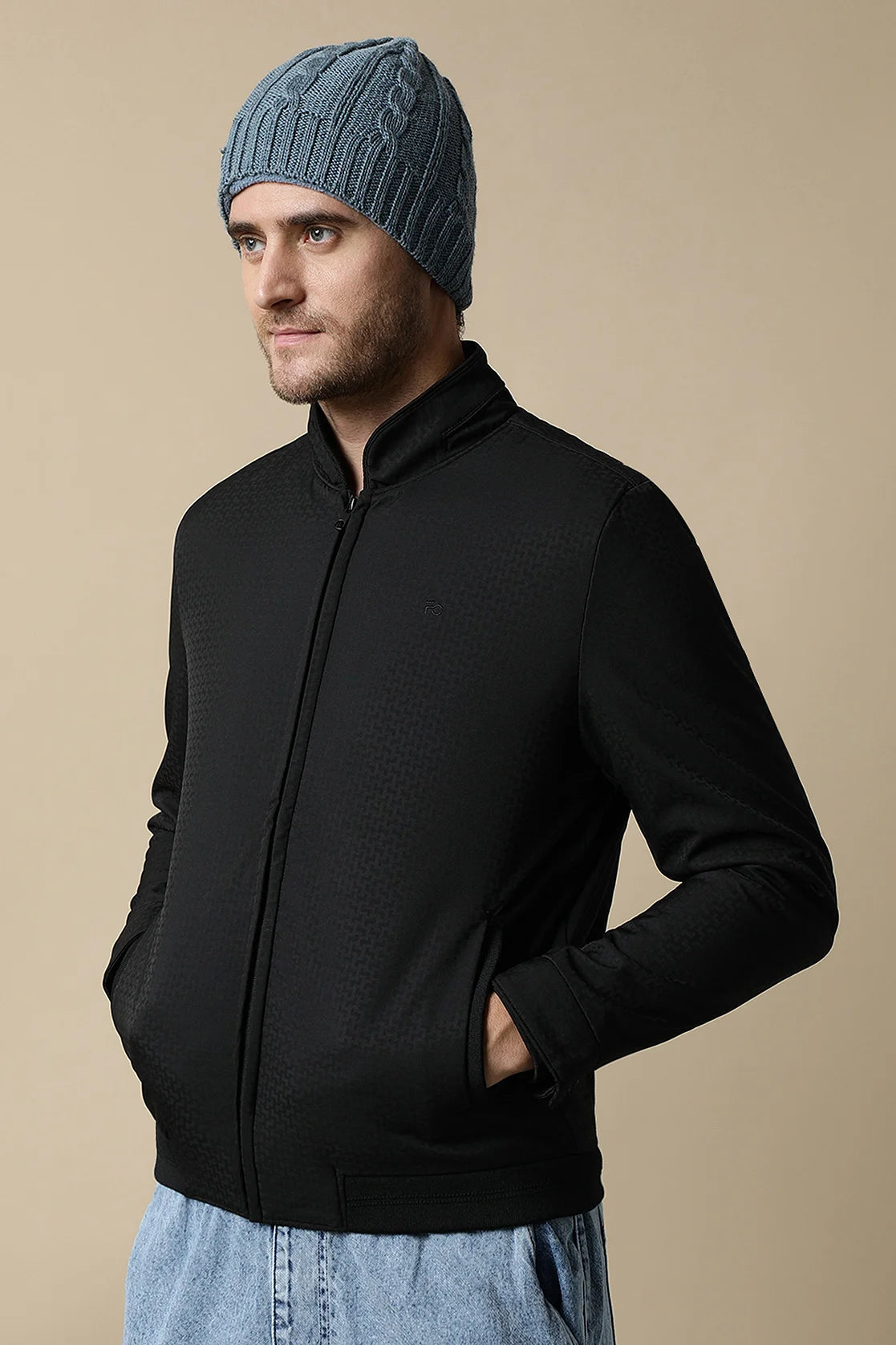 Discover the perfect addition to your wardrobe with Fort Collins' Men's Black Textured Lightweight Jacket. Shop online now from anywhere in India and elevate your style with this trendy piece.