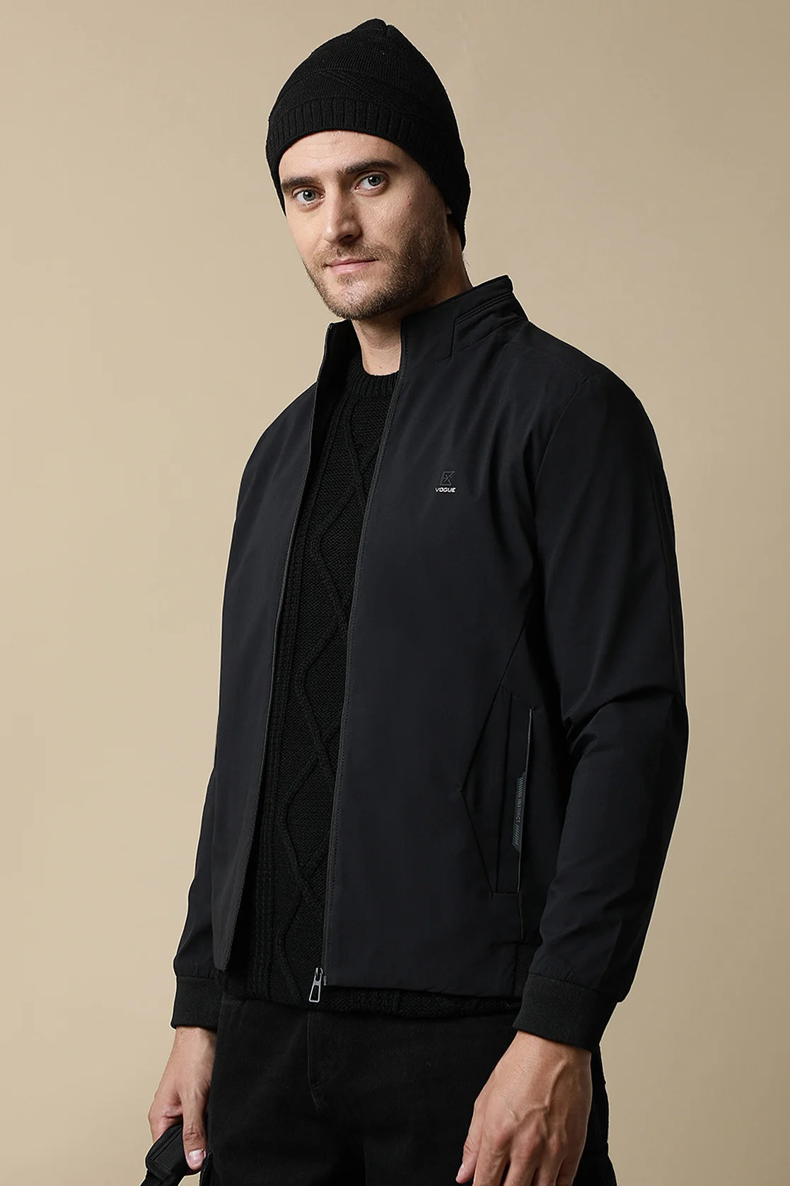 Upgrade your wardrobe with this stylish Men's Black Lightweight Windbreaker Jacket by Fort Collins. Available for online purchase from anywhere in India.