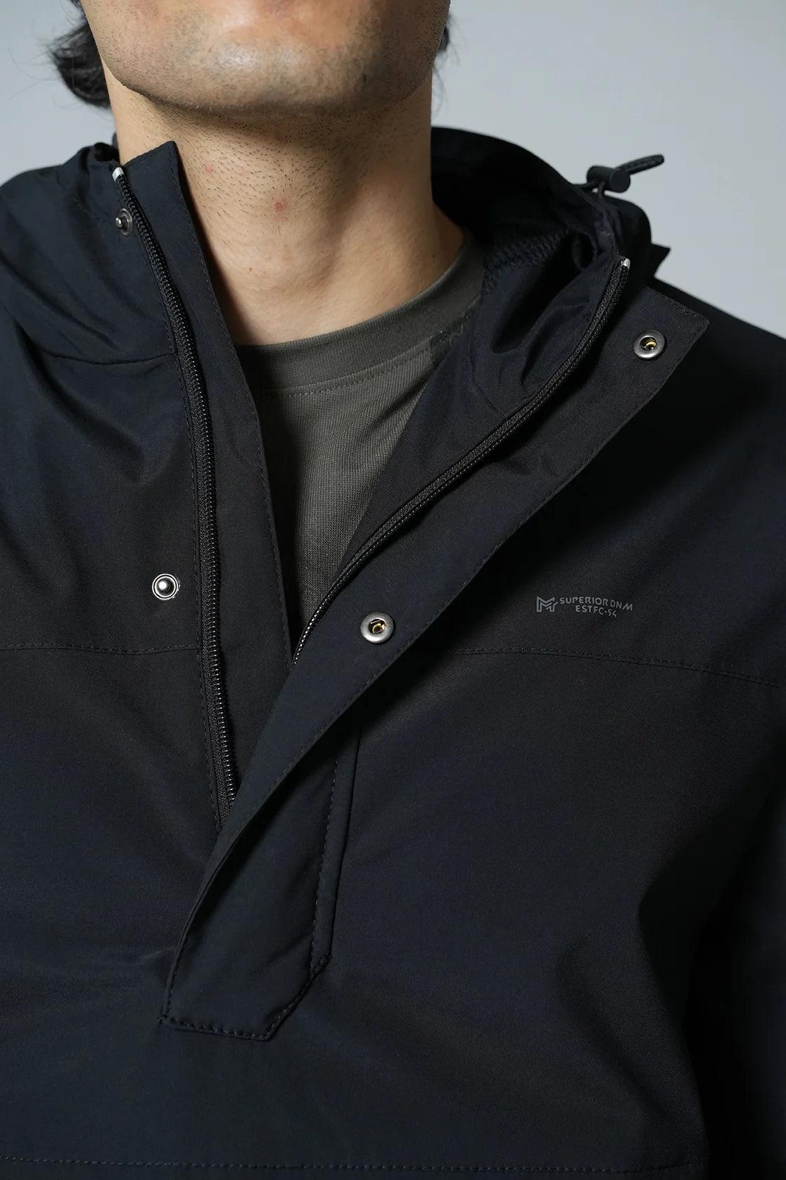 Discover the sleek and versatile Fort Collins Men's Black Windbreaker Jacket with Adjustable Hood and Mesh-net Lining, available for online purchase throughout India. Keep up with the latest fashion trends while staying comfortable and protected from the elements.