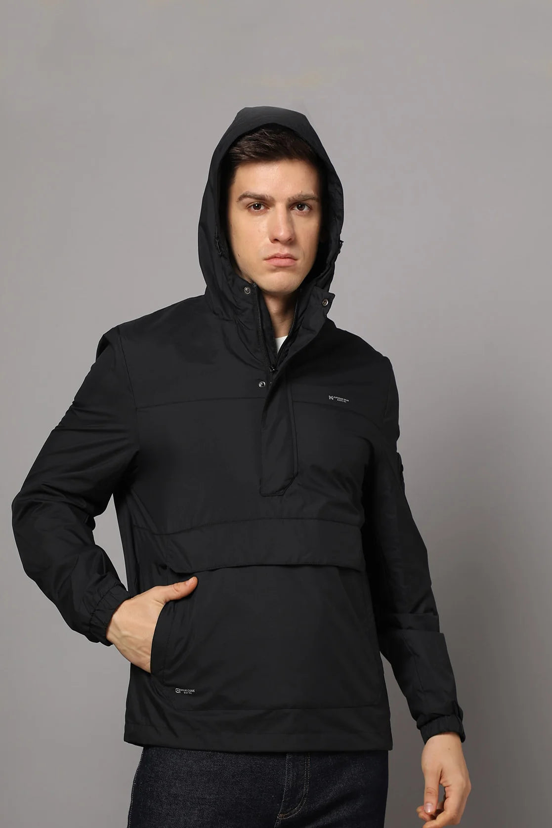 Elevate your wardrobe with our Fort Collins Windbreaker Jacket for Men. Featuring an adjustable hood and mesh-net lining, this stylish jacket is available online for purchase in India. Add it to your closet today for a sleek and versatile upgrade.