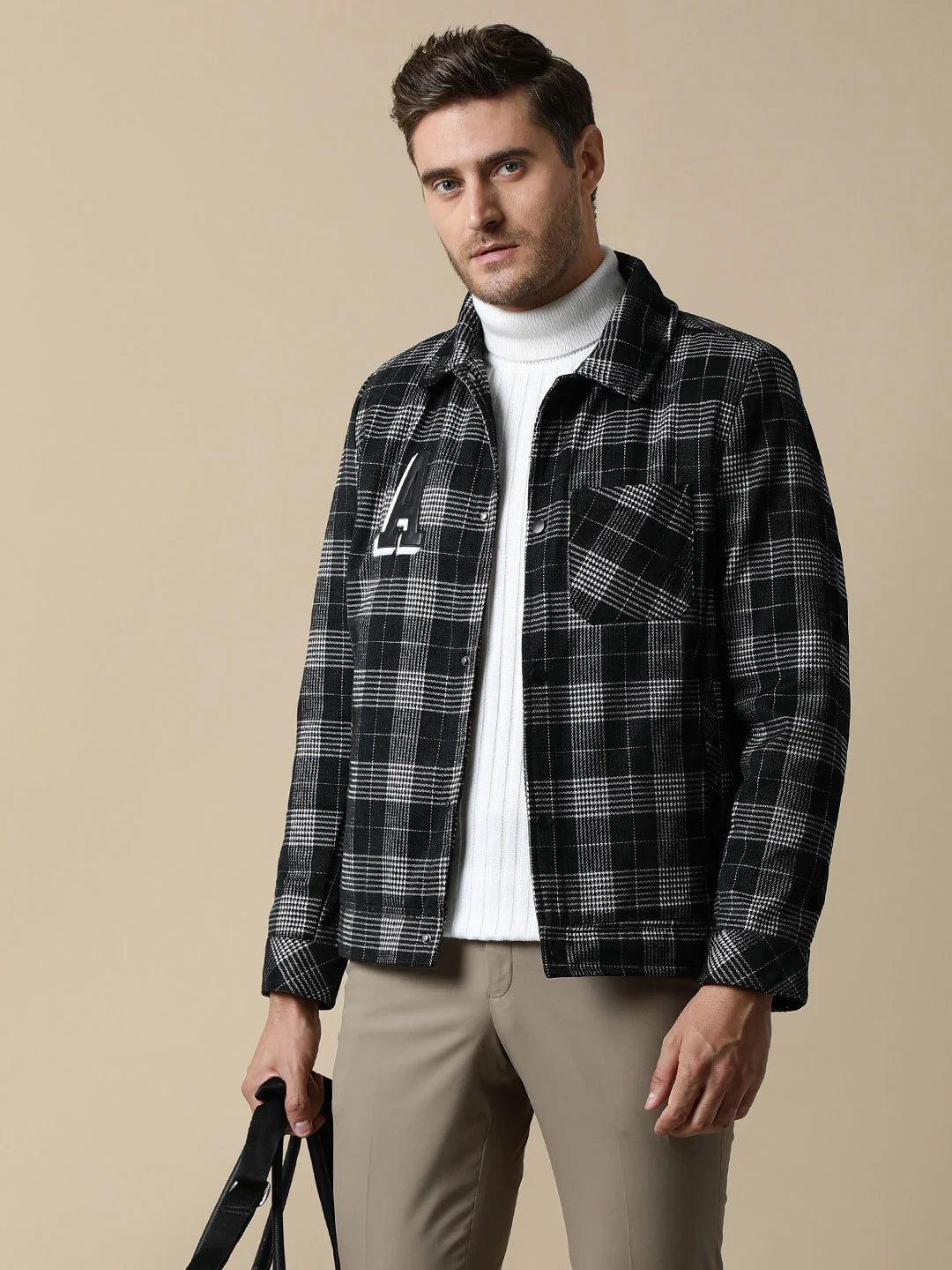 Shop for the stylish Men's Checkered Tweed Shacket with Quilted Lining Inside by Fort Collins online from anywhere in India. Elevate your wardrobe with this trendy addition.