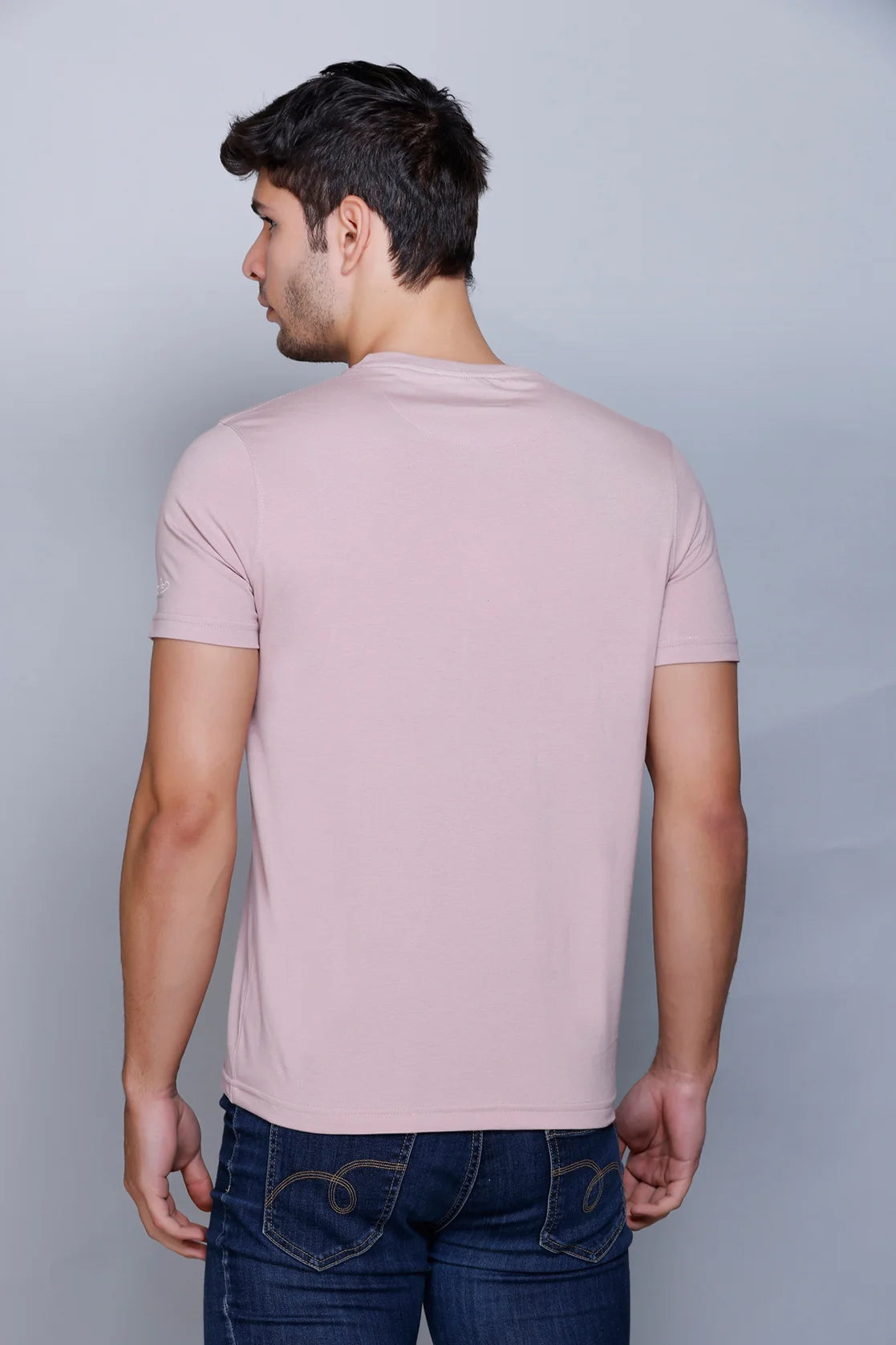 Men's Pink Cotton Blend Graphic Print Round neck T-Shirt