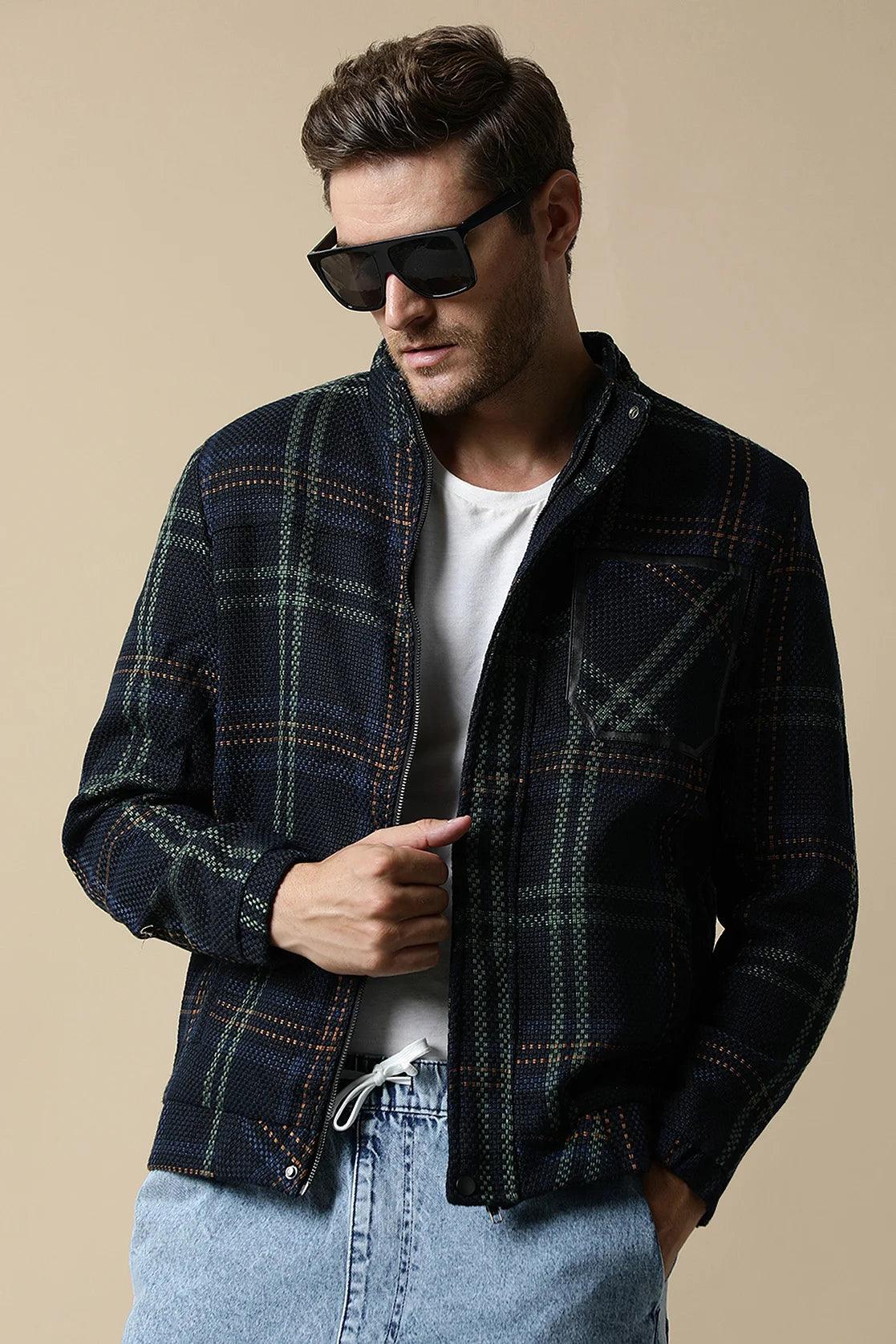 Discover the stylish Men's Green Tweed Jacket with Quilted Lining from Fort Collins. Upgrade your wardrobe with this trendsetting piece, available for purchase online anywhere in India.