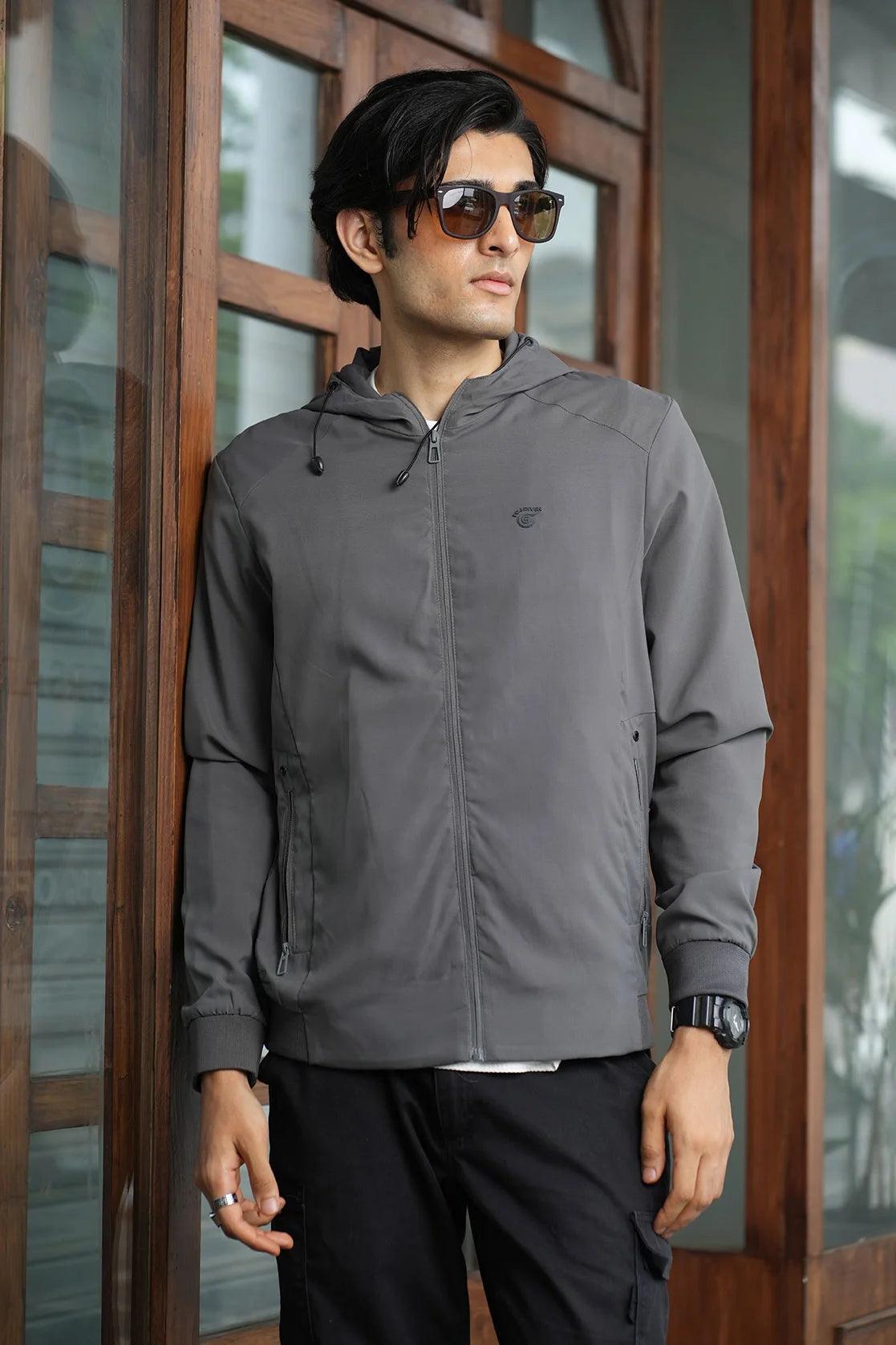 This Men's Grey Slim Fit Windbreaker Jacket with Adjustable Hood is available online in India from Fort Collins, making it easy and convenient for you to purchase from anywhere.