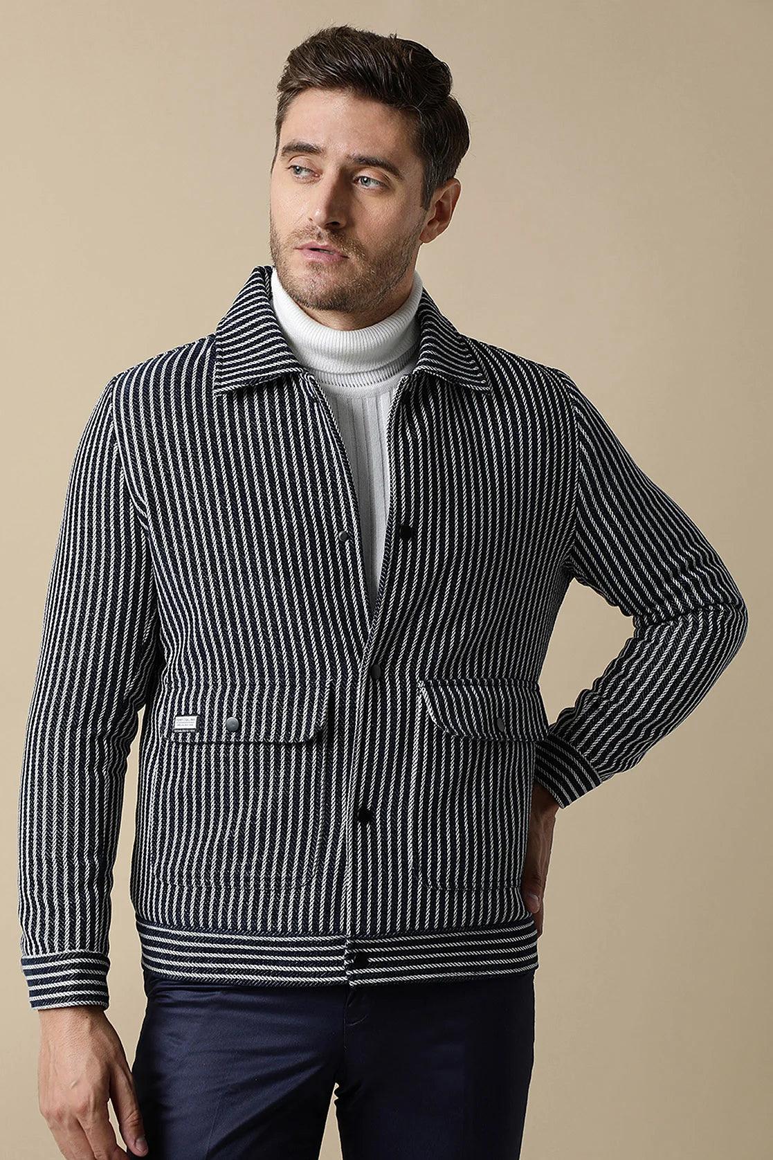 Upgrade your wardrobe with a stylish Men's Navy Striped Tweed Jacket from Fort Collins. With dual pockets and a timeless design, this jacket is perfect for any occasion. Shop now from anywhere in India.