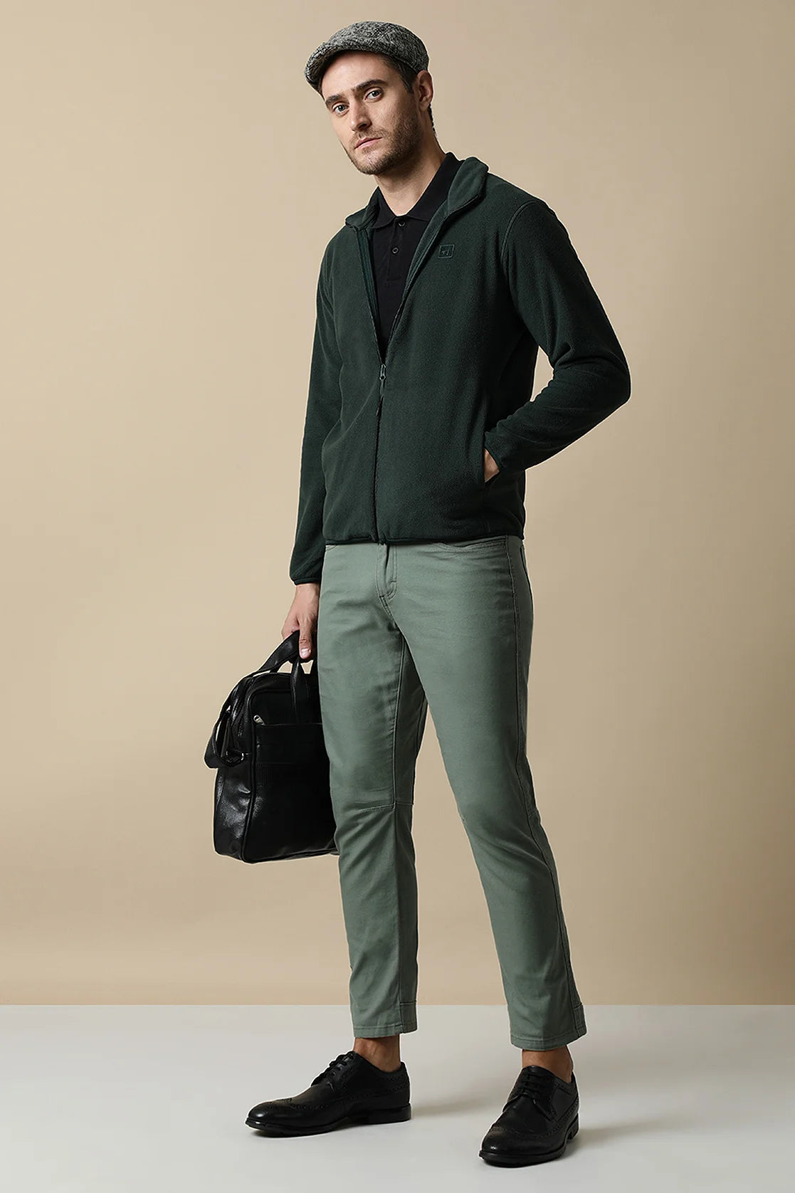 Shop now for versatile casual wear! Purchase the Men's Olive Green Full-Zip Fleece Sweatshirt by Fort Collins online from anywhere in India. Get the perfect combination of style and comfort.