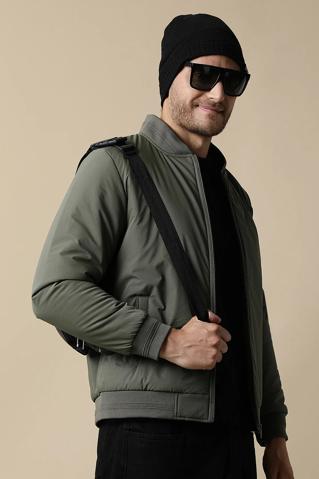 Buy the Olive Green Lightweight Jacket for Men with Ribbed Collar by Fort Collins. Shop for a fashionable wardrobe across India online.