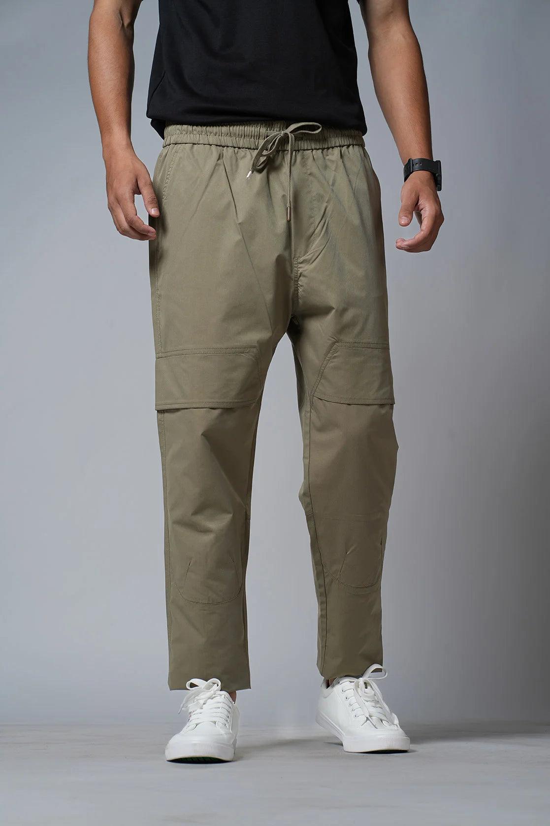 Fort Collins Men's Olive Poly Twill Cargo Track Pant Online in India