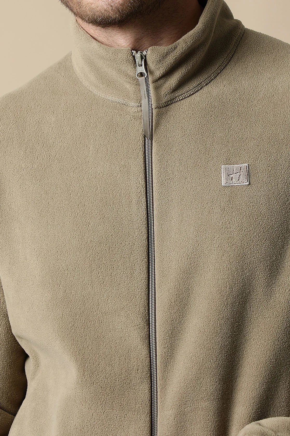 Purchase the latest Tan Full-Zip Fleece Sweatshirt for men by Fort Collins, available online for effortless style in India.