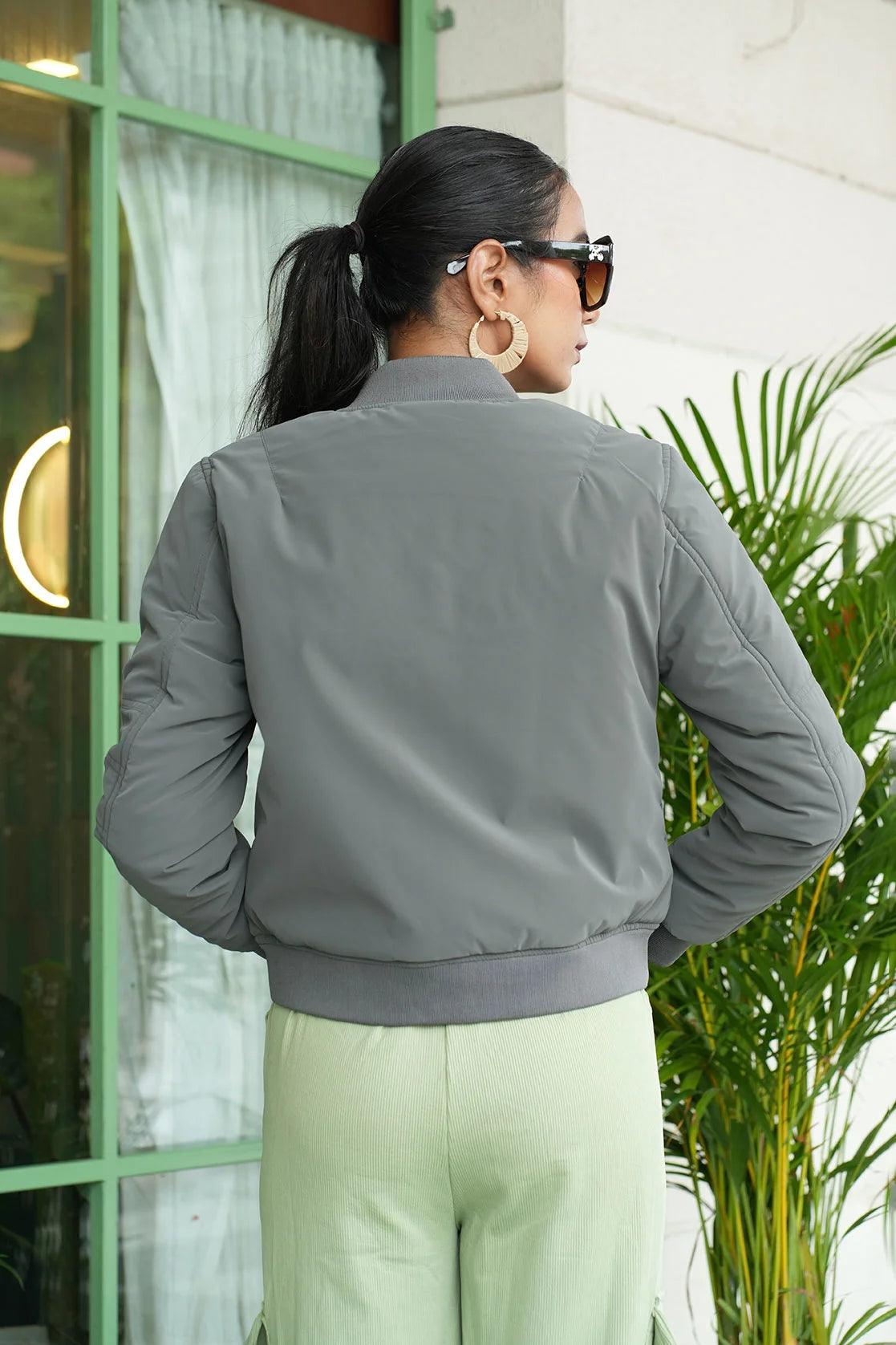 This Women's Grey Crop Length Varsity Style Poly Fill Jacket from Fort Collins is now available for purchase online in India. Buy from anywhere in India.